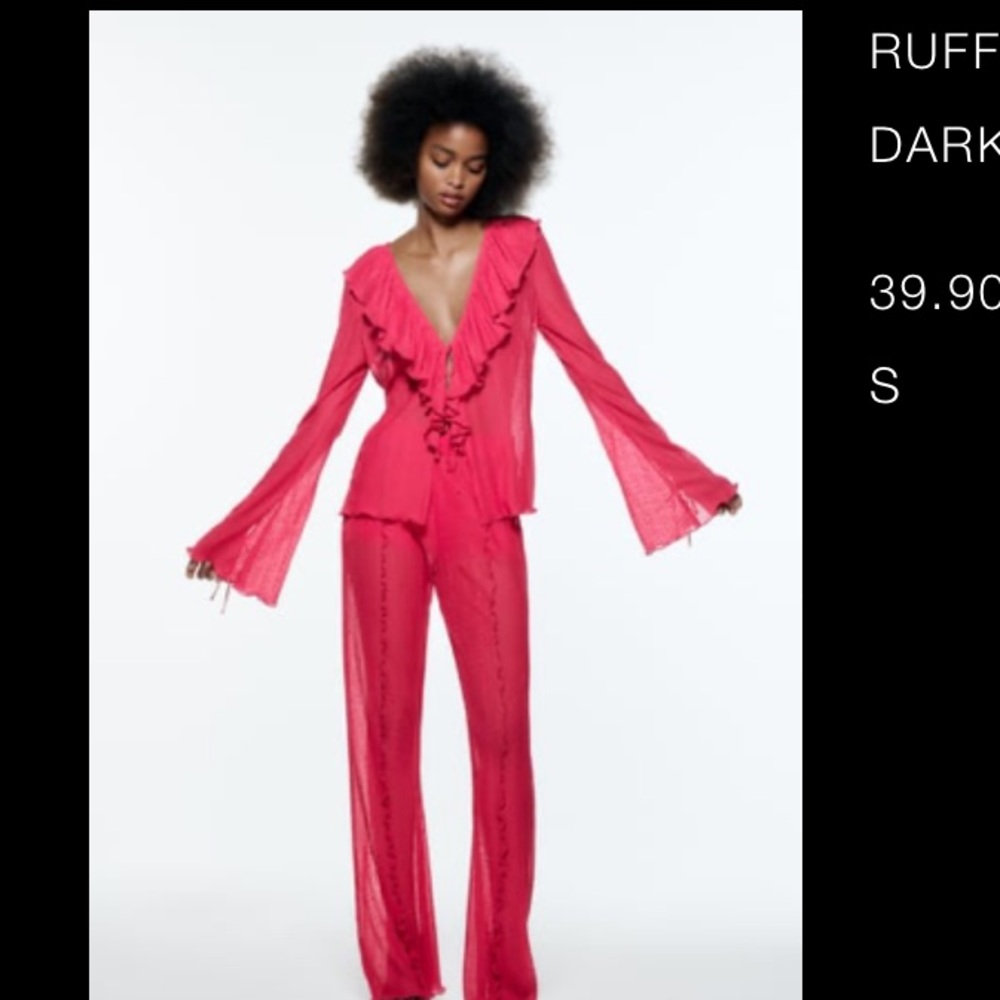 Never been worn flowy pink top Zara